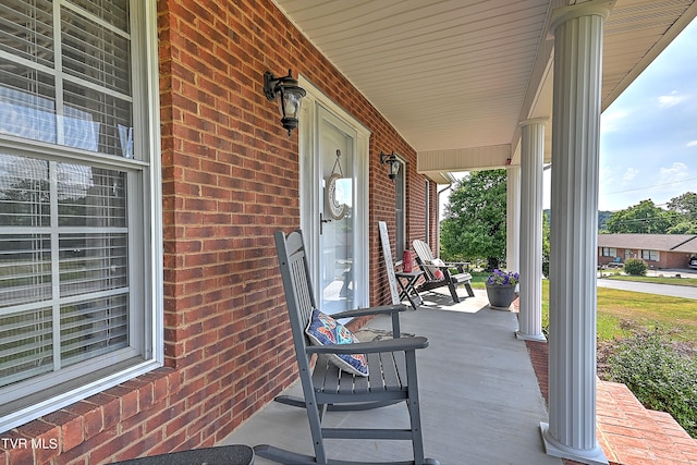 view of patio with a porch