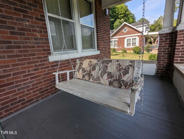 deck with a porch