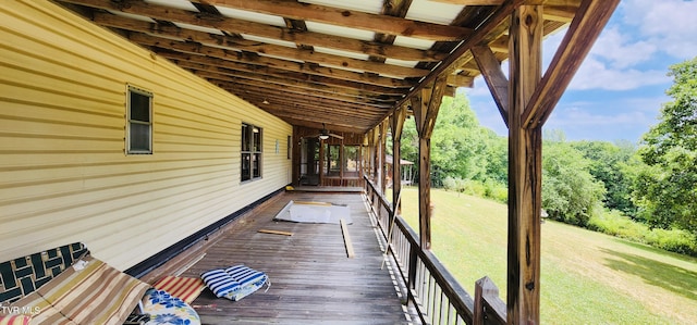 deck with a lawn