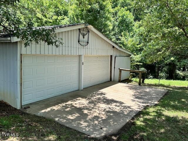 view of garage