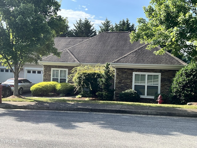 view of front of home with a garage