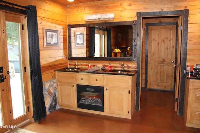 2044 Pigeon Creek Rd, Greeneville, TN 37743 - bathroom featuring a sink and wooden walls
