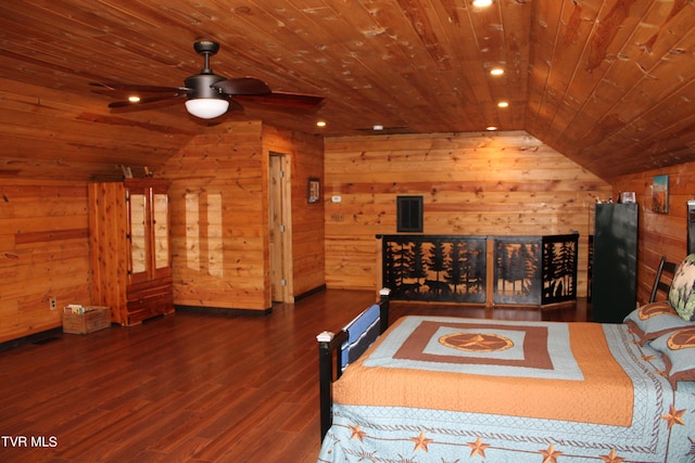 2044 Pigeon Creek Rd, Greeneville, TN 37743 - unfurnished bedroom featuring lofted ceiling, wooden walls, wood finished floors, visible vents, and wood ceiling