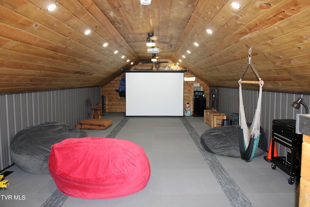 2044 Pigeon Creek Rd, Greeneville, TN 37743 - cinema room with lofted ceiling and wooden ceiling