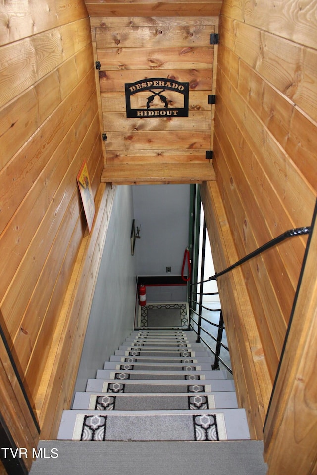 2044 Pigeon Creek Rd, Greeneville, TN 37743 - stairway with wood walls