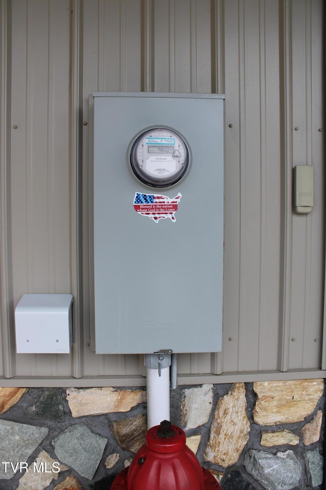 2044 Pigeon Creek Rd, Greeneville, TN 37743 - exterior details with board and batten siding and electric meter