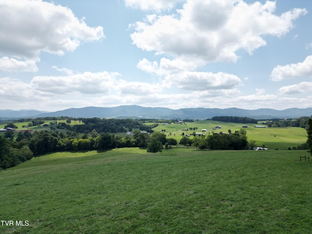 mountain view with a rural view