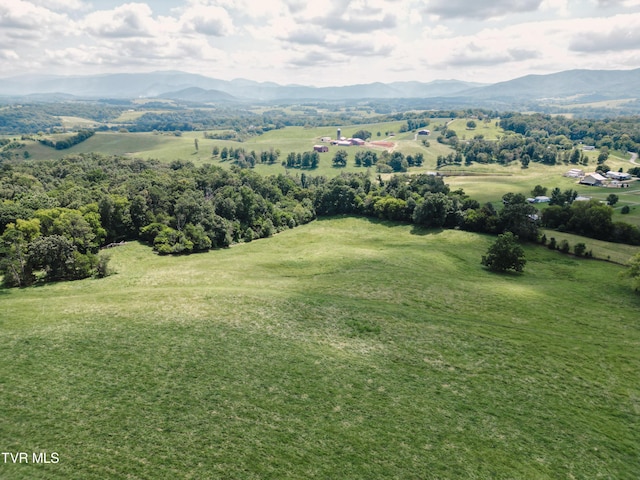 aerial view with a rural view and a mountain view