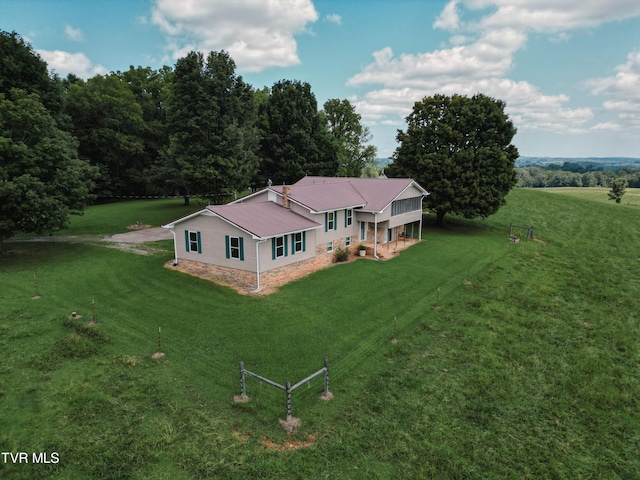 bird's eye view with a rural view