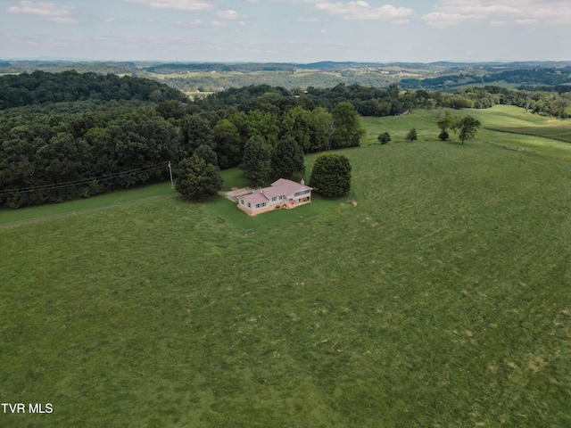 drone / aerial view with a rural view