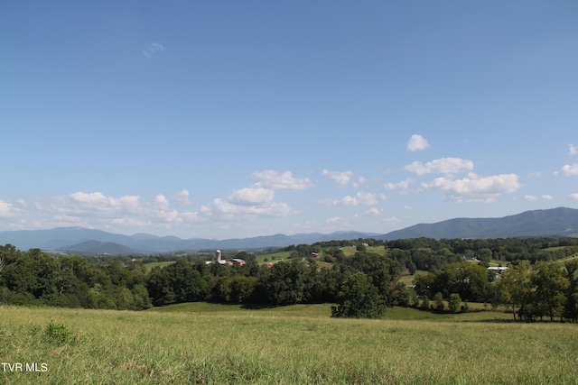 mountain view featuring a rural view and a forest view