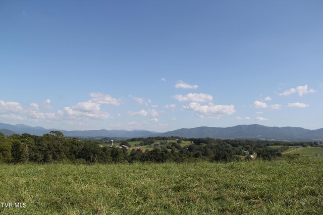 view of mountain feature with a rural view