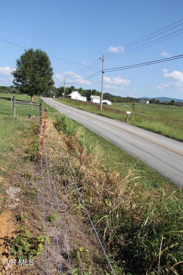 view of road featuring a rural view