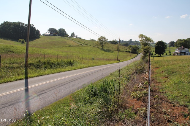 view of road featuring a rural view