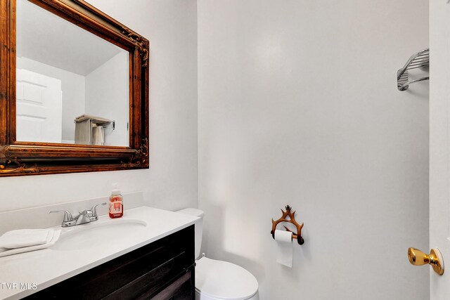 bathroom with toilet and vanity