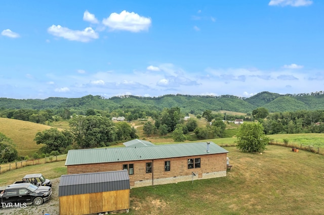 aerial view with a rural view