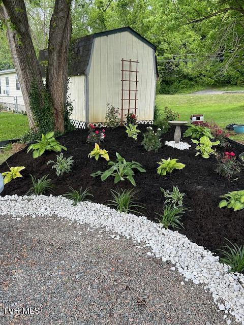 view of shed
