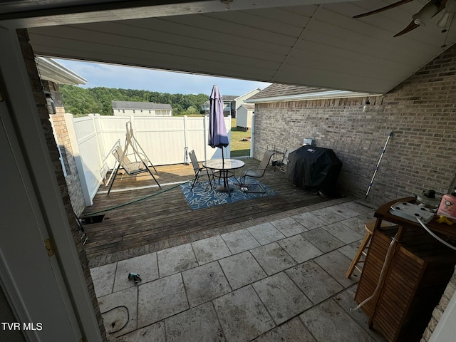 view of patio / terrace with area for grilling