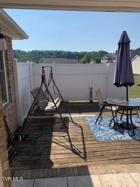 view of patio featuring a deck