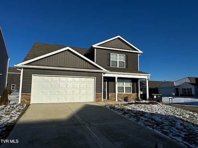 craftsman-style house with a garage