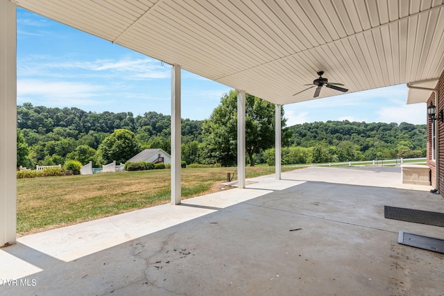 view of patio / terrace with ceiling fan