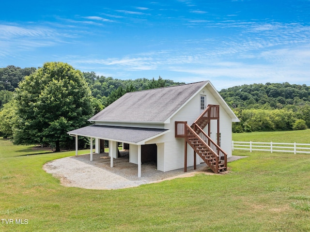 exterior space with a lawn