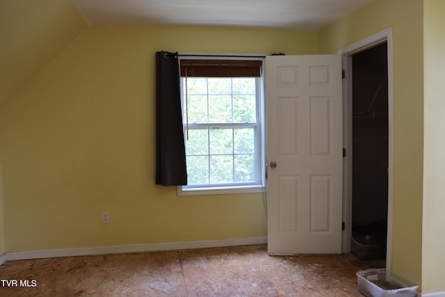 interior space with lofted ceiling