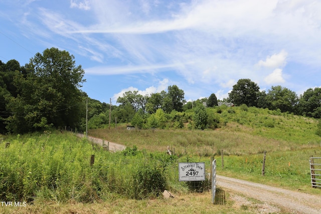 view of road featuring a rural view