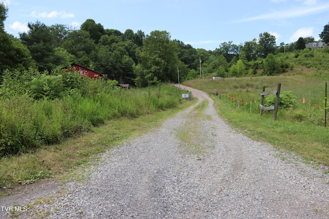 view of road featuring a rural view