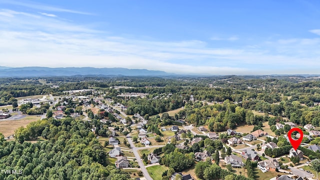 aerial view with a mountain view