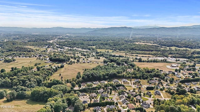 drone / aerial view with a mountain view