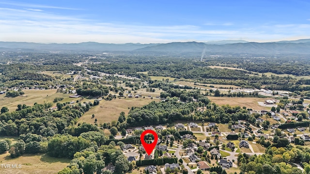 bird's eye view with a mountain view