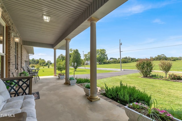 view of patio with a porch