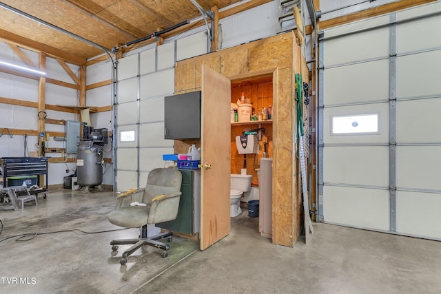 garage featuring electric panel