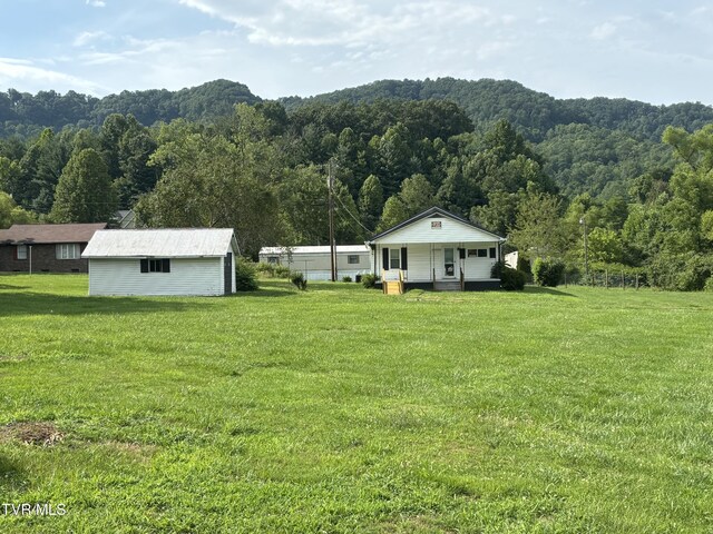 view of yard with a porch