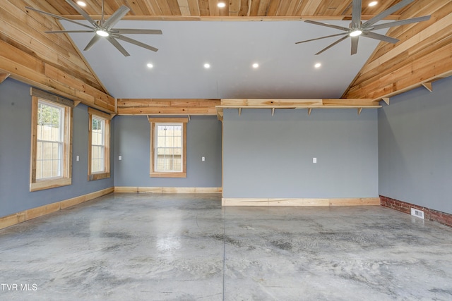 garage with wooden ceiling