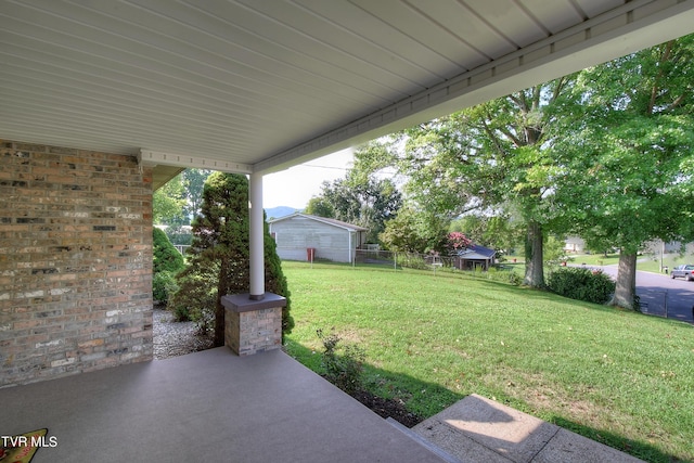 view of yard with a patio