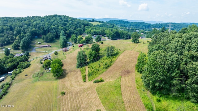 aerial view with a rural view