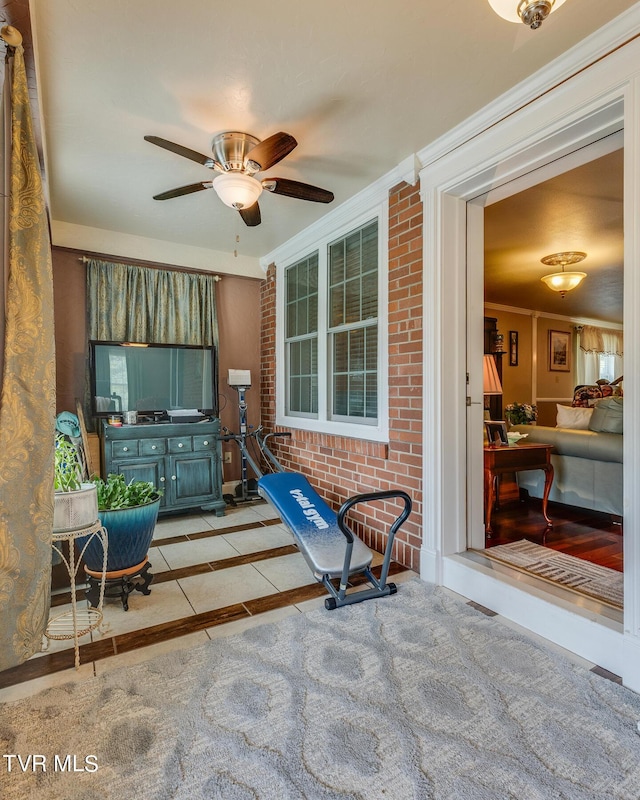 view of patio / terrace with a ceiling fan