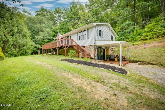 exterior space with a wooden deck