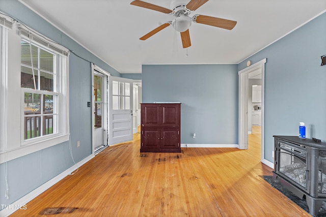 bedroom featuring hardwood / wood-style floors and ceiling fan