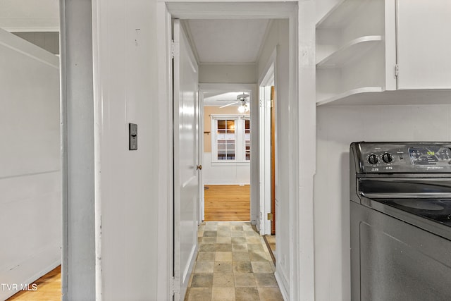 interior space featuring ceiling fan and light hardwood / wood-style floors