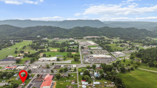 bird's eye view with a mountain view