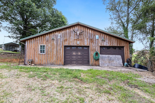 view of garage