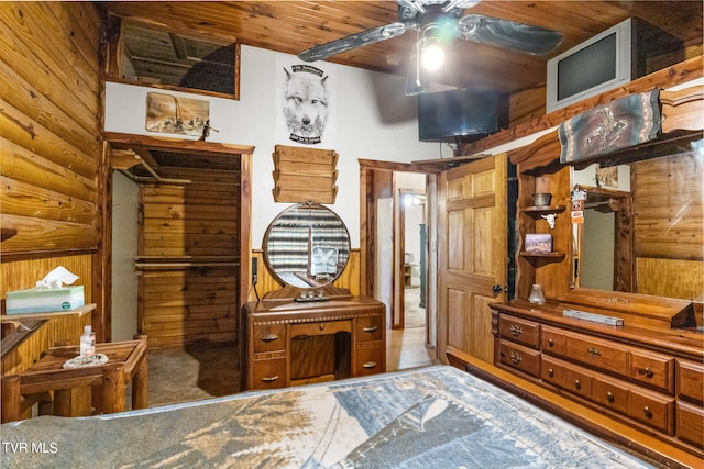 bedroom featuring wood ceiling