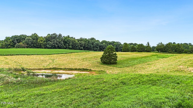 exterior space with a rural view and a yard