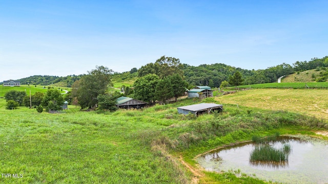 surrounding community featuring a water view