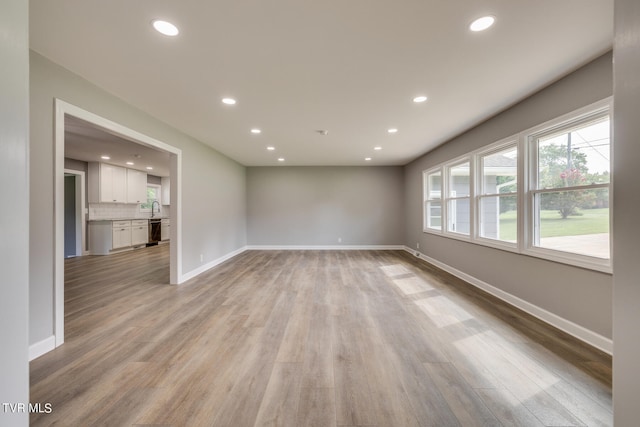 empty room featuring light wood-type flooring