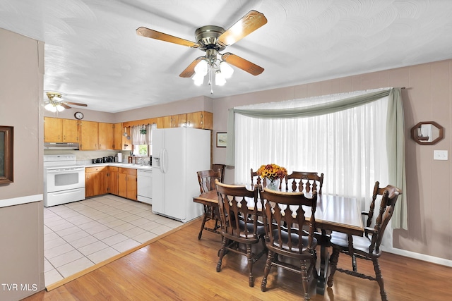172 Lee Ave, Lebanon, VA 24266 - dining space featuring light wood-style flooring and ceiling fan