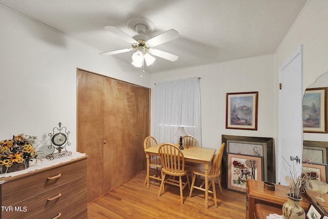 172 Lee Ave, Lebanon, VA 24266 - dining area with light wood-type flooring and ceiling fan